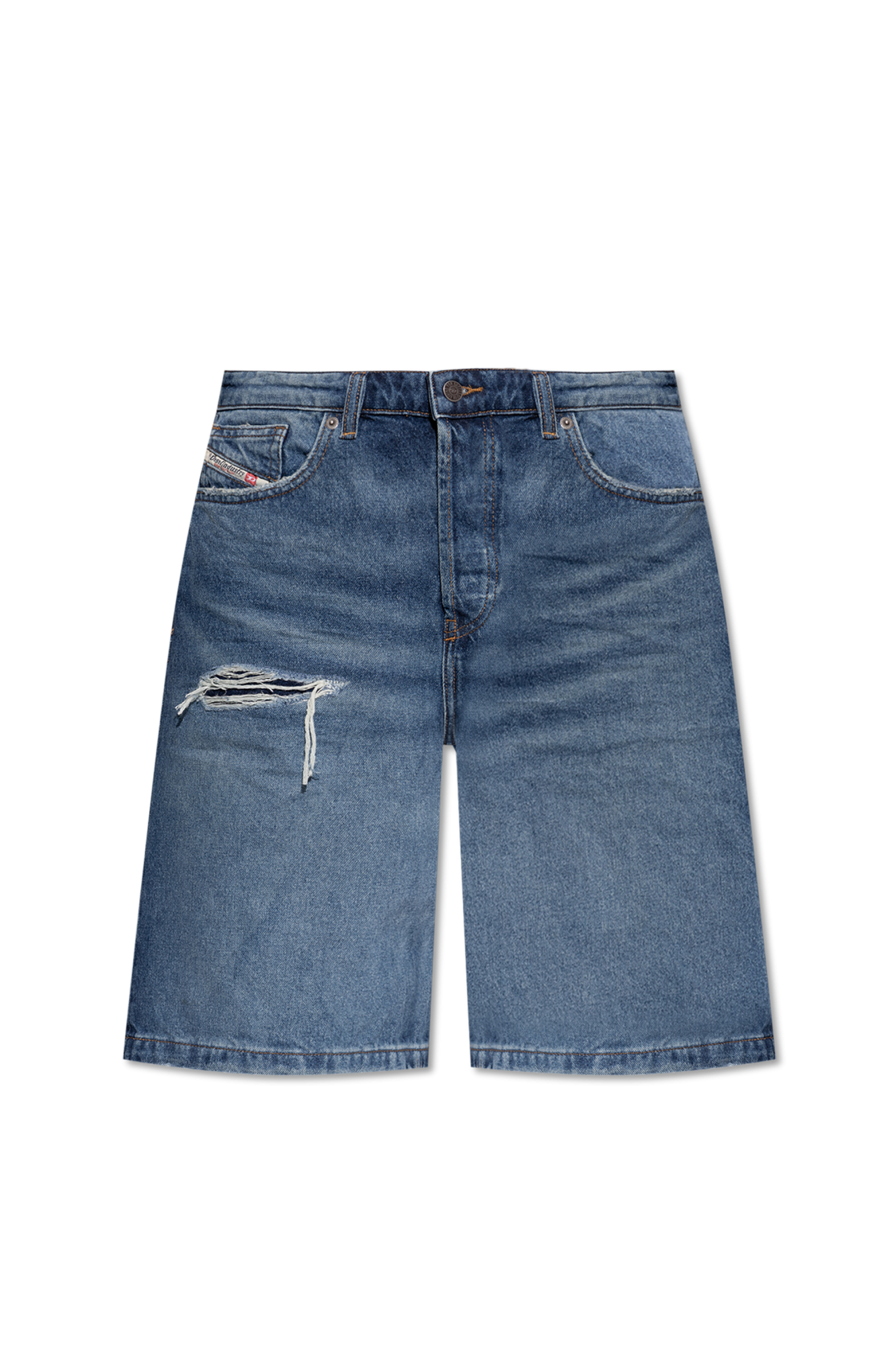 【送料&関税込】Diesel De Sire Shorts In Blue Denim Diesel De-Sire Knee Length Shorts | Blue | FARFETCH